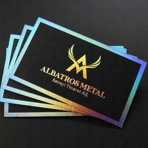 Visitekaartjes, zwart fantasiepapier, premium visitekaartje, holografisch vergulden, vergulden afdrukken, dubbelzijdig stukadoorswerk, aangepast ontwerp,
