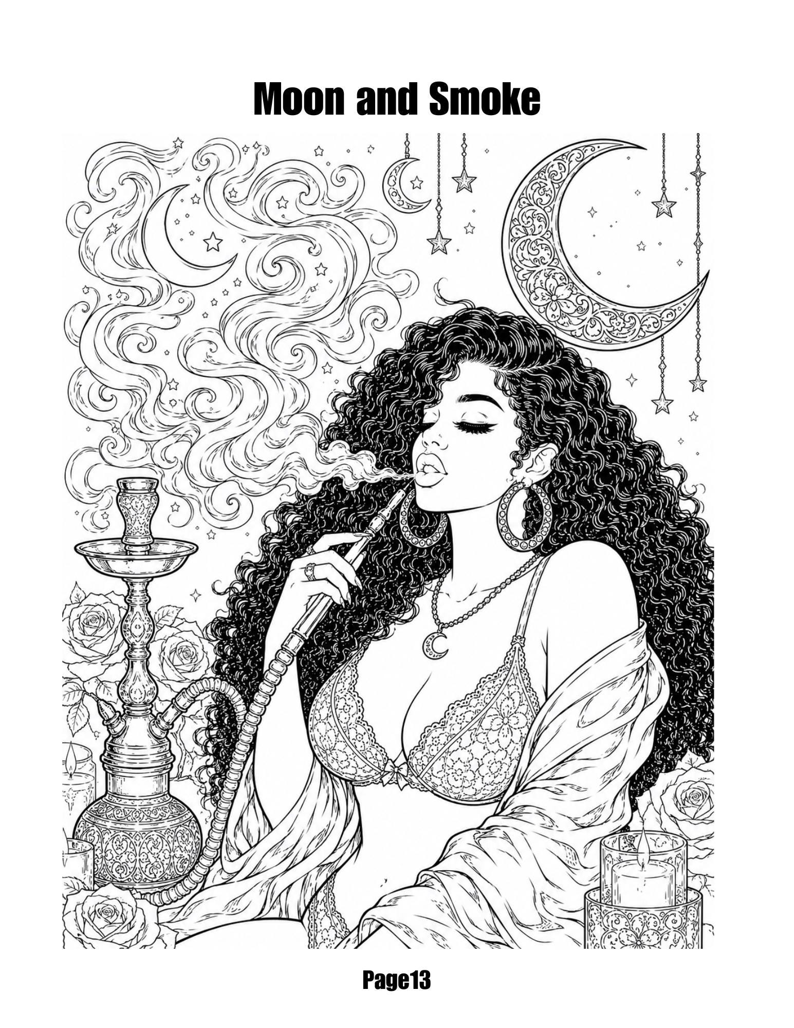 Wine, Weed & Curves Coloring Book | Adult Coloring 15 Pages for Curvy ...