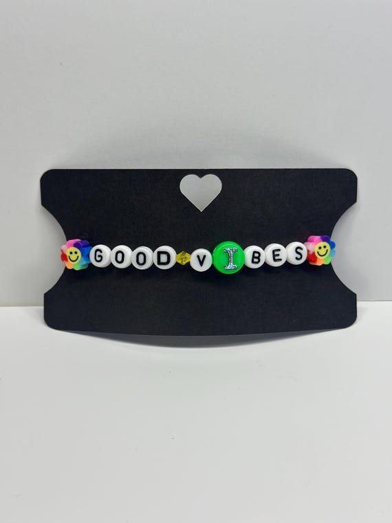 Good Vibes Bracelet, Beaded Bracelets, Festive Jewelry, Elastic