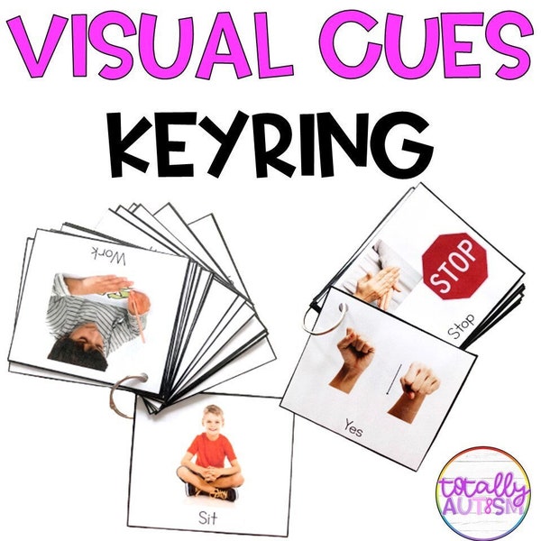 Behavior Visuals Keyring - Behavior Cards - Special Education - Real Photos - Visual Cues- Autism