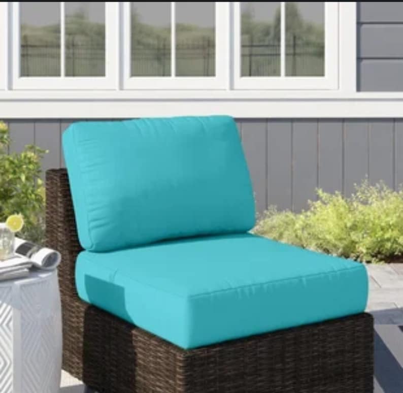 NEW Turquoise Outdoor Replacement Chair Cushion Covers Only Etsy
