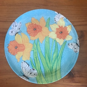 Mebel - Melamine serving plate - Daffodils and butterflies design