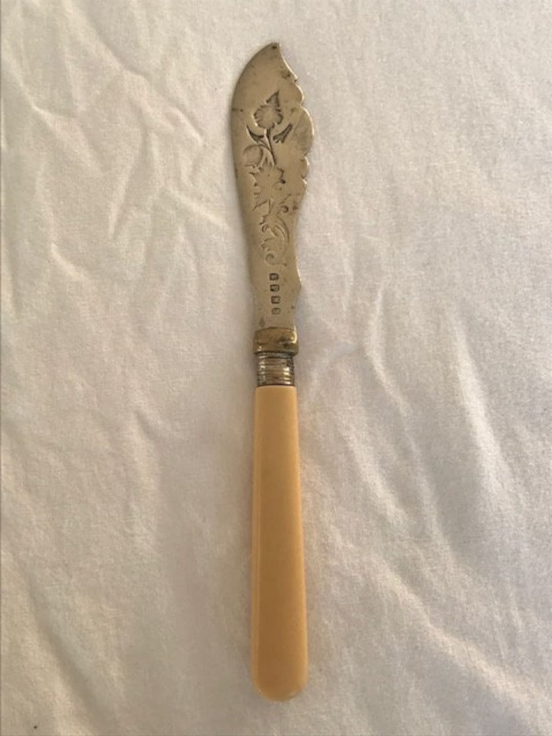 Old EPNS Fish Serving Knife With Bone Handle Etsy