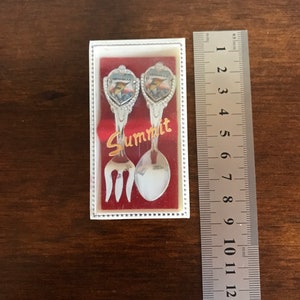 Old miniature Merimbula Souvenir fork and spoon set in box