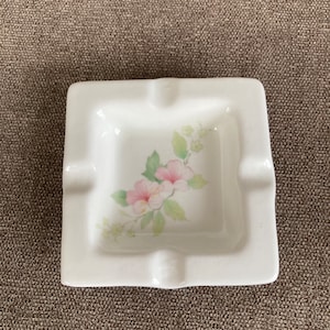 Old Jubilee fine bone china ashtray with floral design - made in England
