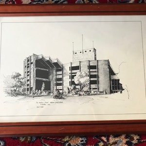 Framed print of illustration Melbourne Cricket Ground - The Western Stand - D.Watson 1976
