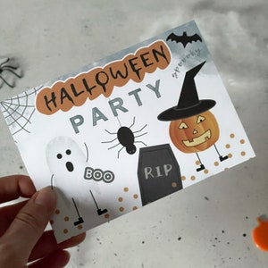 8 Halloween Kinderparty Einladung - gruselige Einladungskarten zum Ausfüllen