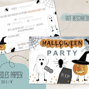 Einladung Halloween Party - Einladungskarten zum Ausfüllen - verschiedene Stückzahlen, ohne Umschlag