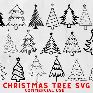 Mega Bundle Svg de Árvore de Natal, Árvore Svg, Svg digital de Natal, Ornamento svg, Silhueta, PNG, DXF