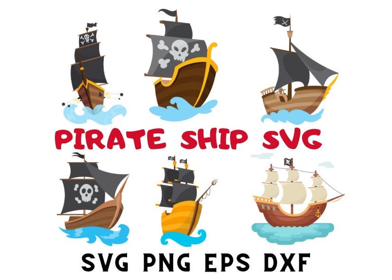 Pirate svg, Pirate Ship Bundle Svg, Pirate ship Svg, Pirate clipart image 1