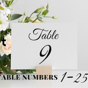 Wedding table numbers svg, wedding sign svg, calligraphy numbers svg, table number sign svg