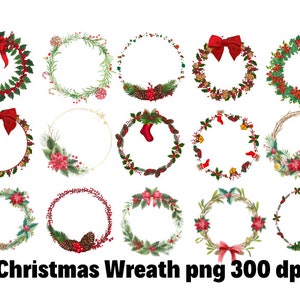 Weihnachtskranz png, Rahmen png Bundle, Kranz Rahmen png, digitaler Rahmen, Weihnachten png, kommerzielle Nutzung