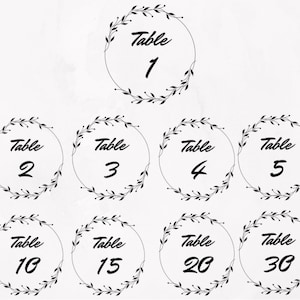 Wedding table numbers svg, wedding sign svg, calligraphy numbers svg, table number sign svg