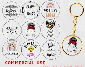 Mom life  keychain svg,  mom keychain svg, round keychain svg,