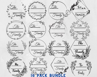 Family name monogram svg, Split Family Monagram Svg, Christmas Name Frame Svg, Ornament svg, Split Monogram Svg PNG,DXF
