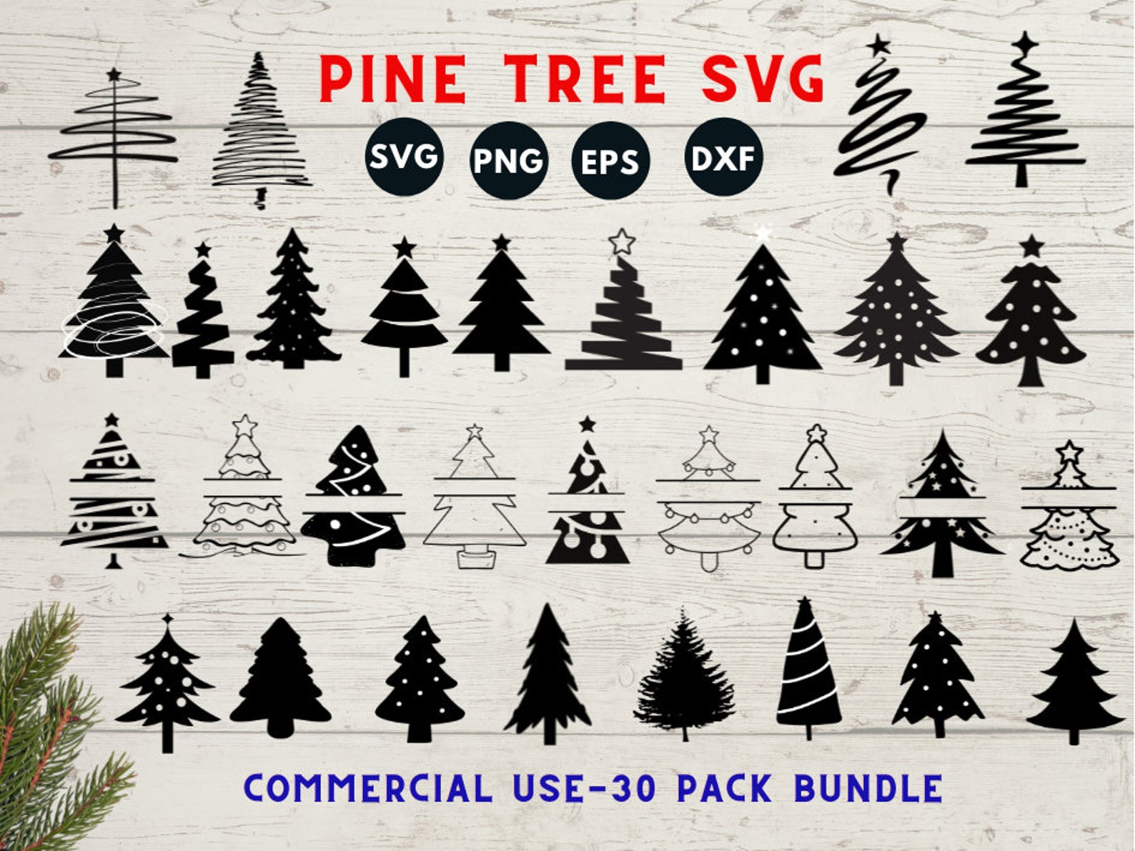 Pine Tree Svg Bundle Pine Tree Svg Name Frame Svg Cricut - Etsy