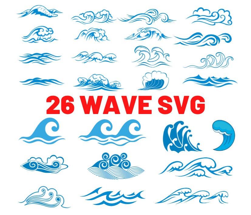 Wawe Svg, Waves Bundle svg, Wave Cut File, Uso comercial