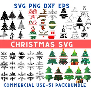 Kerst Monogram Svg Mega Bundel, Split Svg, Kerst Naam Frame Svg, Sneeuwvlok Frame Svg, Ornament svg, Silhouet, PNG, DXF