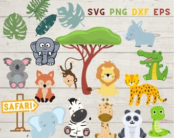 Safari animals svg, Safari svg, animal cut file, birthday svg, İnstant dowland