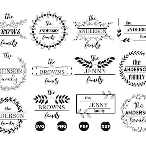 Familienname Monogramm svg, Split Familie Monagram svg, Weihnachtsname Rahmen svg, Ornament svg, Split Monogramm svg png, DXF