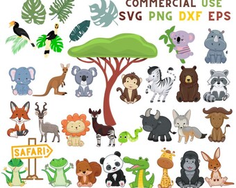 Safari animals svg, Safari svg, animal cut file, birthday svg, İnstant dowland
