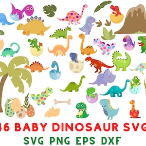 恐竜 svg、恐竜バンドル svg、赤ちゃん恐竜 svg、恐竜カットファイル、誕生日 svg、商用利用