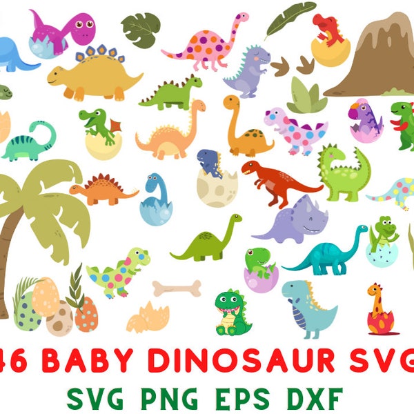 Dinosaur svg, Dinosaur bundle svg, Baby Dinosaur svg, Dinosaur cut file, birthday svg, commercial use