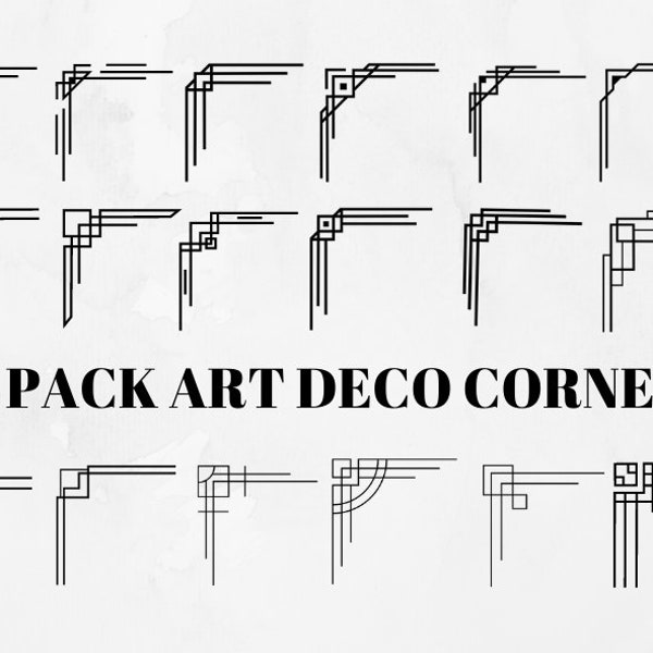 18 Pack art deco corners svg, corners svg, transparent background, digital cut file,