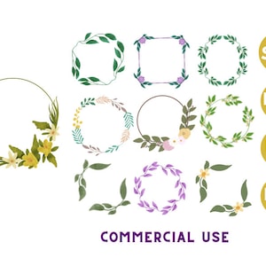 Wreath svg, Watercolor Wreath, Floral Frame Svg, Wreath Monogram, Wreath Sublimation