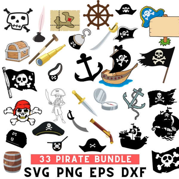 Pirate svg, Pirate bundle svg, Mega Bundle, 33 pirate svg, pirate monogram, pirate cut file, commercial use