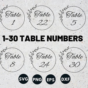 Wedding table numbers svg, wedding sign svg, calligraphy numbers svg, table number sign svg