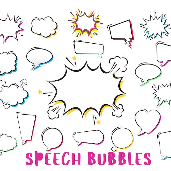 Speech Bubbles Svg Bundle, Dialog Box Svg, Expression Box Svg