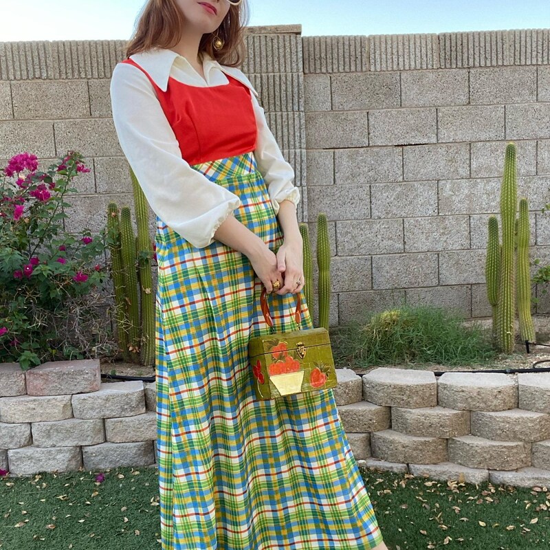 Plaid Long Sleeves Shirt Maxi Dresses main image 0