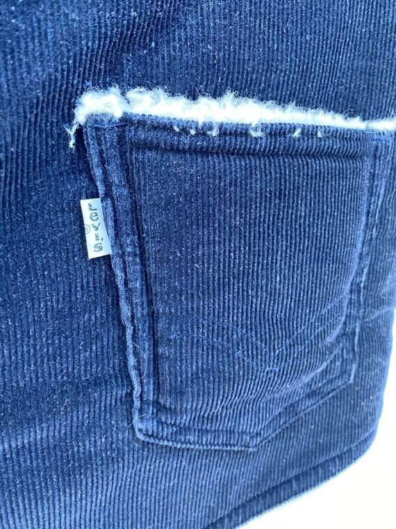 Vintage 80s Levi's navy corduroy sherpa button ve… - image 5