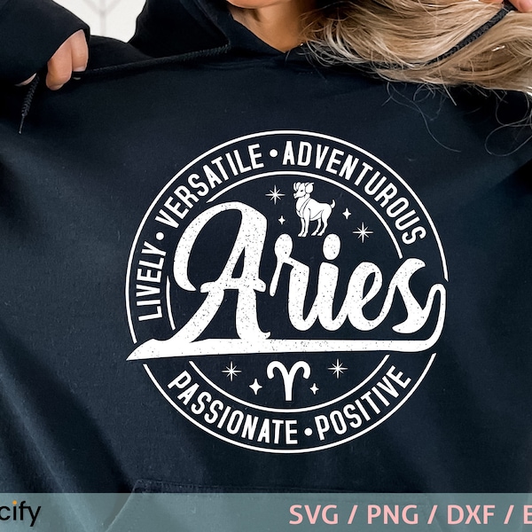 Aries, Aries svg design, Aries shirt design, Lively, Versatile, Adventurous, Passionate, Positive, Zodiac sign, white png file