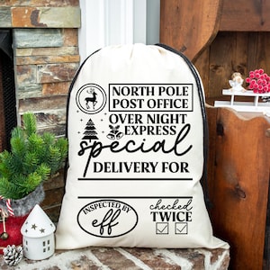 North Pole Post delivers express,  Santa sack svg, Santa bag svg, Santa Toy Bag Svg, Santa Gift Bag SVG, Special Delivery Svg,Santa Present