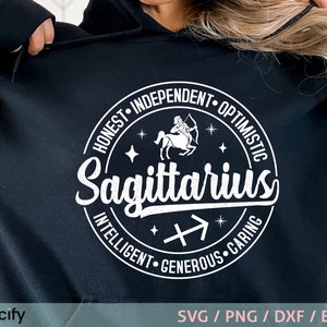 Sagittarius, Sagittarius svg, Sagittarius sign, zodiac svg,Sagittarius shirt, Honest Independent, Optimistic, Intelligent, Generous, Caring