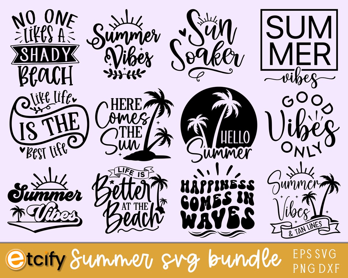 Summer Svg Bundle Summer Quotes Bundle Summer Svg Beach - Etsy