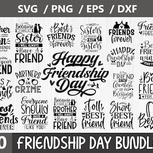 Happy Friendship day SVG bundle, Cute friendship shirt design, Best Friends Svg, Friendship svg, Friendship Quotes SVG