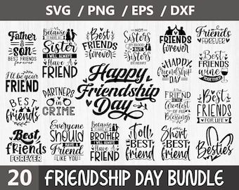 Happy Friendship day SVG bundle, Cute friendship shirt design, Best Friends Svg, Friendship svg, Friendship Quotes SVG