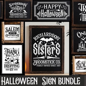 Farmhouse Halloween sign bundle, Halloween sign svg, Pumpkin Svg, spooky svg, fall svg, Welcome svg, Porch Sign svg,  Vintage Halloween sign