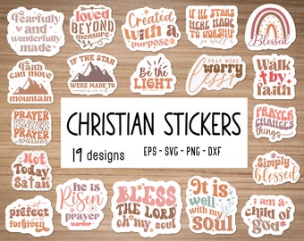 Christian Png sticker Bundle,  Bible Verse Svg, Jesus Svg, God Svg Png, Christian Digital Stickers Svg, Religious Printable Stickers
