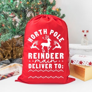 North pole reindeer main deliver, Santa sack svg, Santa bag svg, Santa Toy Bag Svg, Santa Gift Bag SVG, Special Delivery Svg