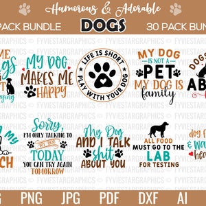 Humorous and Adorable Dogs svg bundle, Dog Bandana svg,Cute dogs svg,Adorable Dogs png, Dog quotes svg, funny dog svg, Dog quotes svg bundle