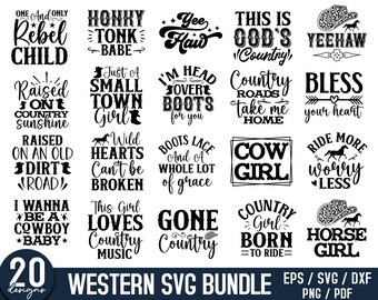 Westerse Svg-bundel, bundel westerse citaten, Howdy Svg, Cowboy Svg, Cowgirl Svg, Rodeo Svg, westerse svg, land Svg, bestanden knippen voor Cricut