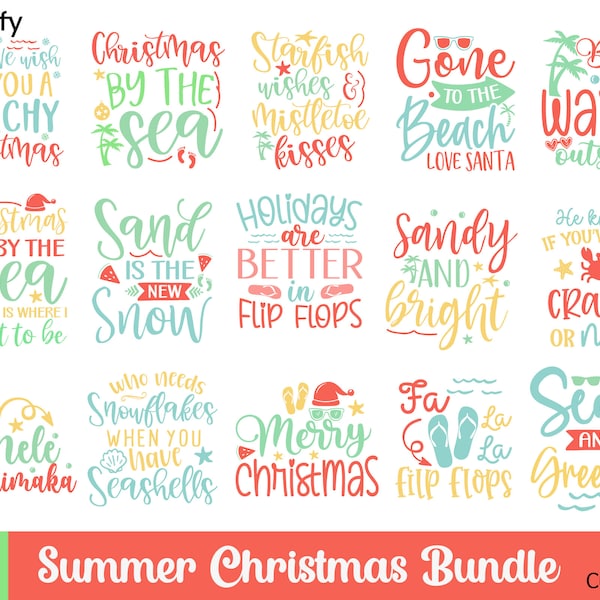 Summer Christmas svg Bundle, Christmas Svg Bundle, Flamingo Santa, Flip Flops Svg, Christmas, Summer Christmas, Beach Christmas