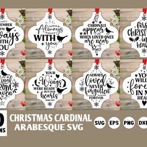 Fliese Weihnachtsverzierung SVG Bundle, Weihnachten Kardinal Arabeske Fliesen SVG, Kardinal Vogel Arabeske Fliesen, Kardinal Zitate, Todeszitate, Engel