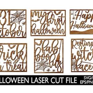 Halloween Laser Cut Sign Bundle, Halloween laser cut, Halloween quotes laser cut svg files, Halloween svg bundle