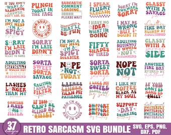 Retro Sarcastic Svg Shirt bundle, Sarcasm Front and Back Shirt Svg Bundle, Funny quotes Clipart svg,  Sarcastic Sayings Svg, Adult Humor Svg