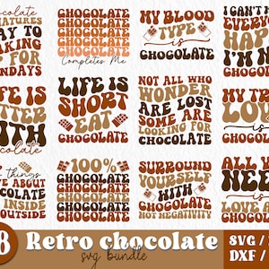 Chocolate day Bundle, Retro Chocolate bundle, Chocolate Bundle, Chocolate svg, Chocolate png, Chocolate svg, Chocolate Sayings Png